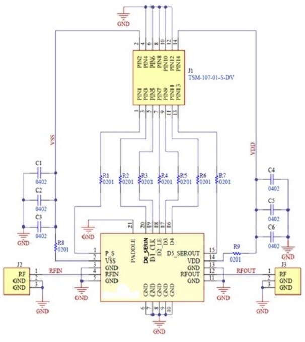 Schematic - MACOM MAAD-011048 Digital Attenuator